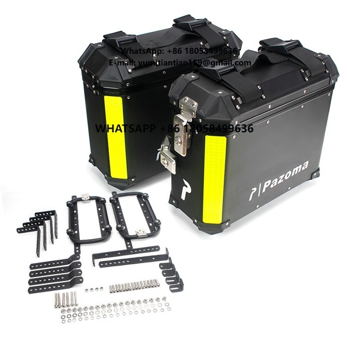 Motorcycle Saddlebags Hard Luggage Panniers - 2pcs Aluminum Side Panniers Box Motorcycle