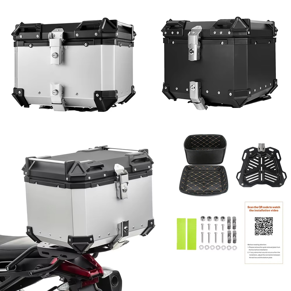 Aluminum Top Case Luggage Box 45L 55L - Motorcycle Aluminum Box Motorcycle Rear Luggage