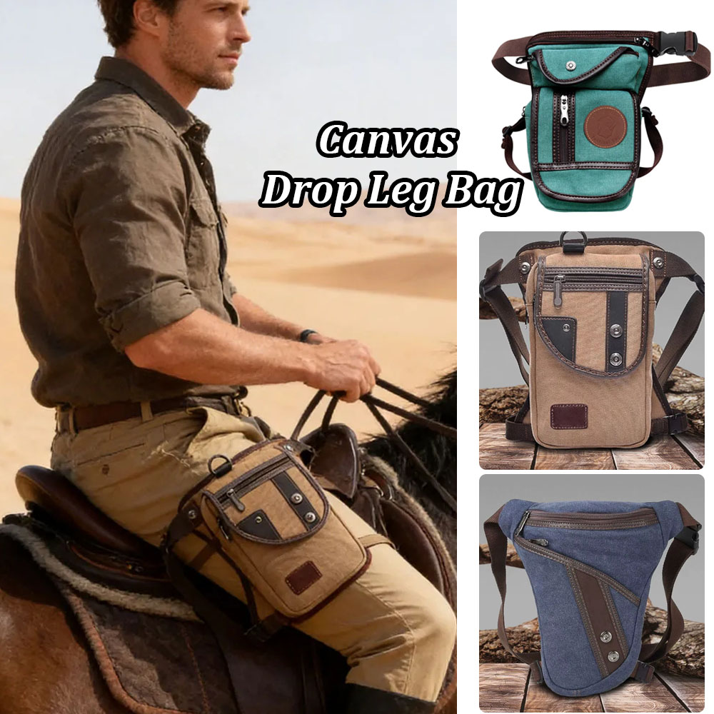 Motorcycle Leg Bag Drop Thigh Pouch - Canvas Drop Leg Bag Outdoor Waist