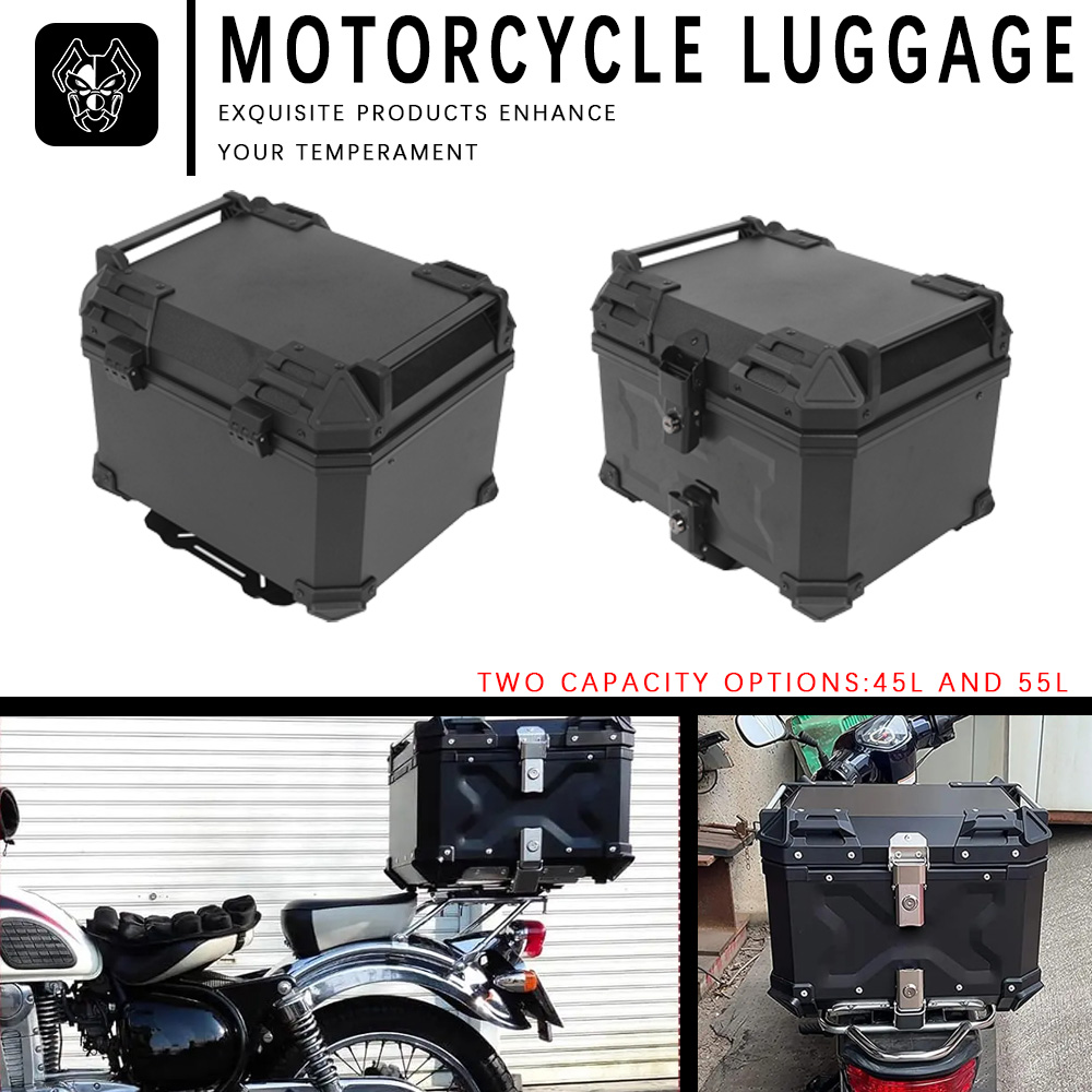 Aluminum Top Case Luggage Box 45L 55L - Motorbike Storage Box Top Box Tail