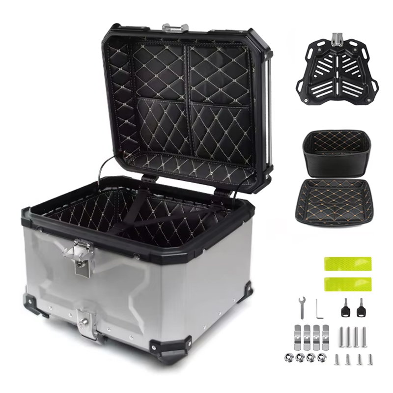 Aluminum Top Case Luggage Box 45L 55L - Aluminum Motorcycle Top Case Waterproof Universal
