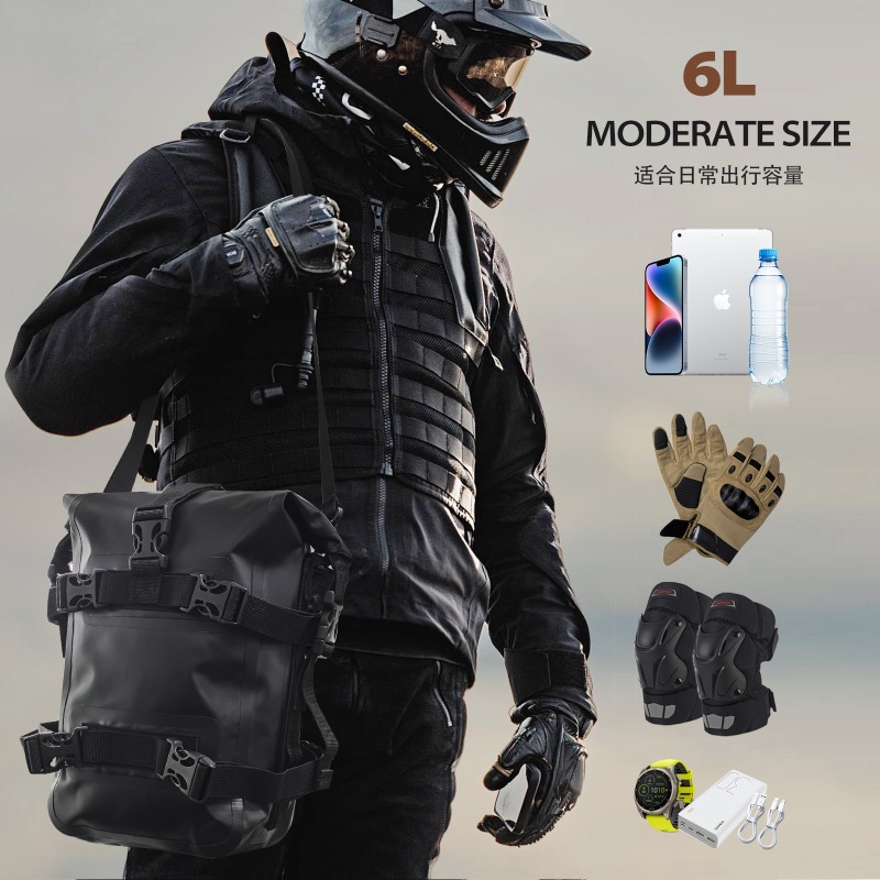 Motorcycle Crash Bar Waterproof Dry Bag - Waterproof Motorcycle Fork Bag 6L, Quick