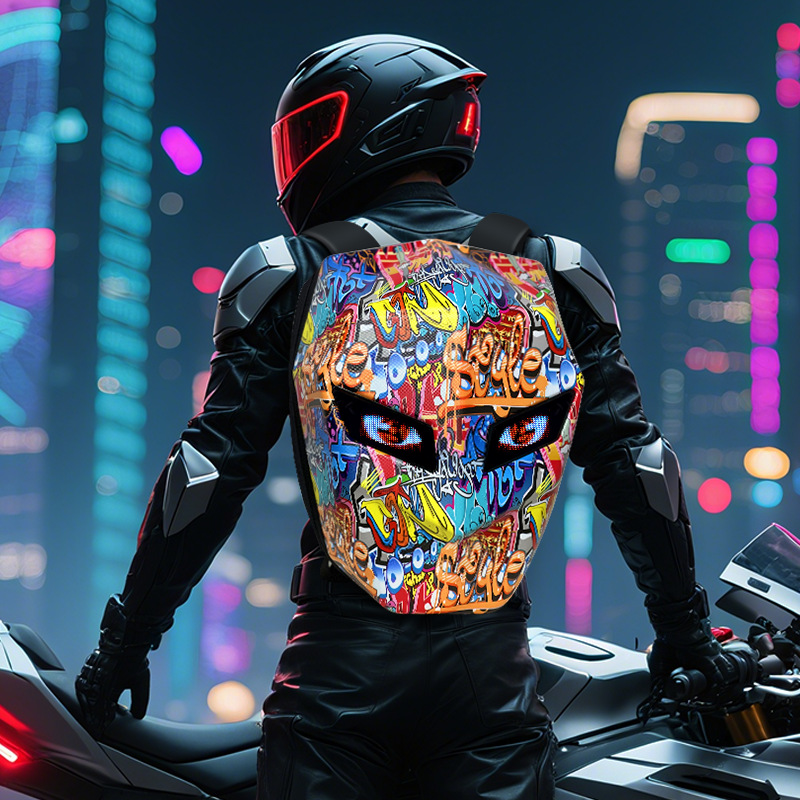 Motorcycle Helmet Backpack Waterproof Led - Motorcycle backpack with LED eyes men