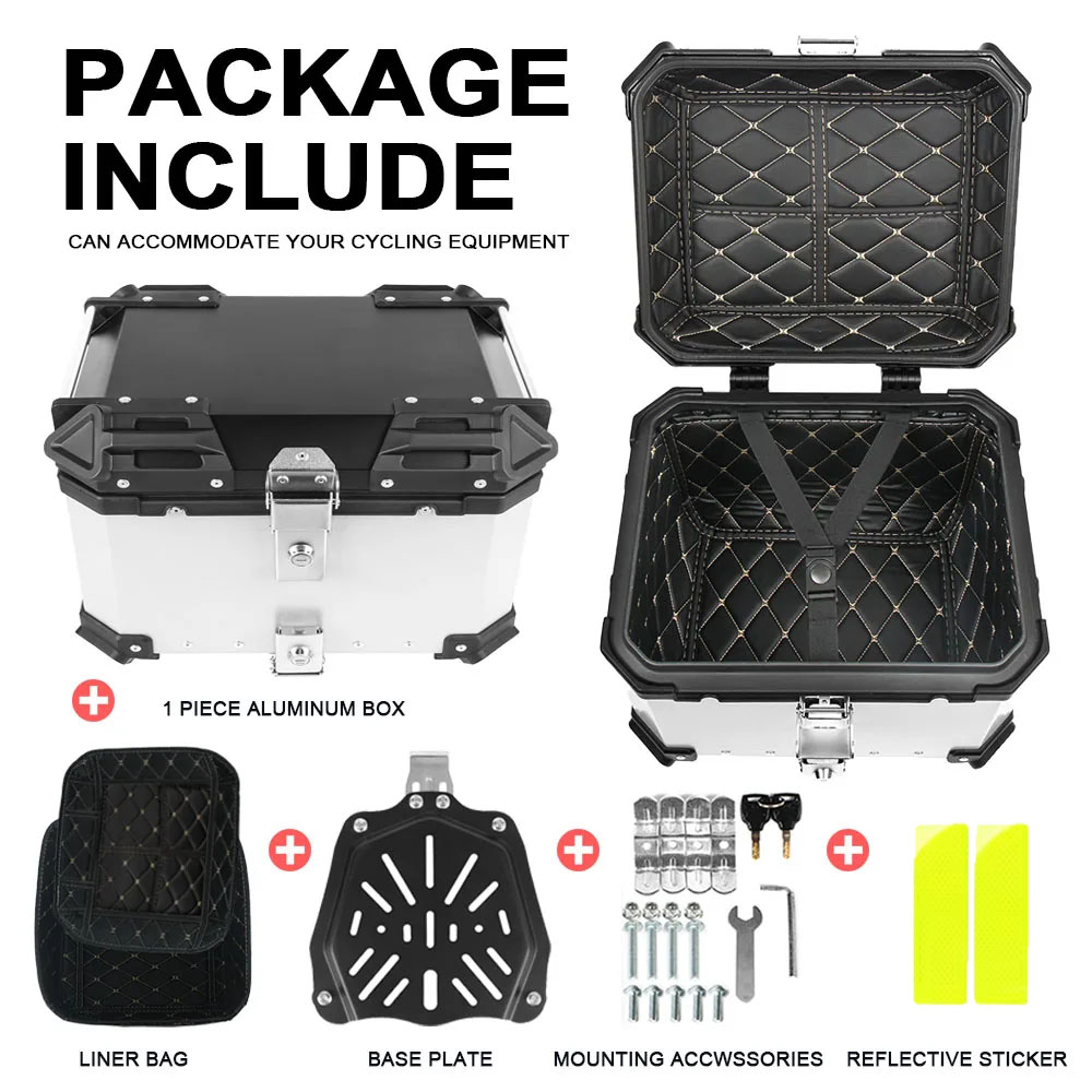 Aluminum Top Case Luggage Box 45L 55L - 45L 55L 65L Universal Top Box