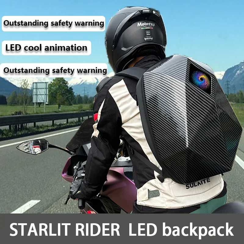 Motorcycle Helmet Backpack Waterproof Led - LED Knight Cycling Backpack with Eye