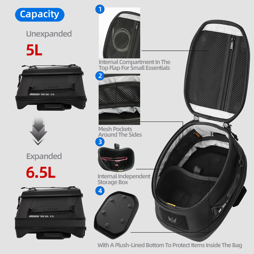 Túi bình xăng từ tính gắn nhan - đánh giá và giá Motorcycle Tank Bag Magnetic Quick Release