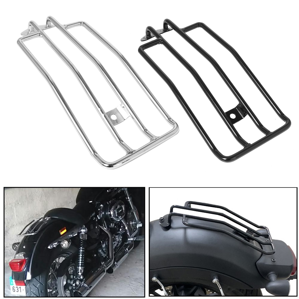 Motorcycle Black / Chrome Rear - đánh giá và giá Motorcycle Luggage Rack Rear Carrier Steel