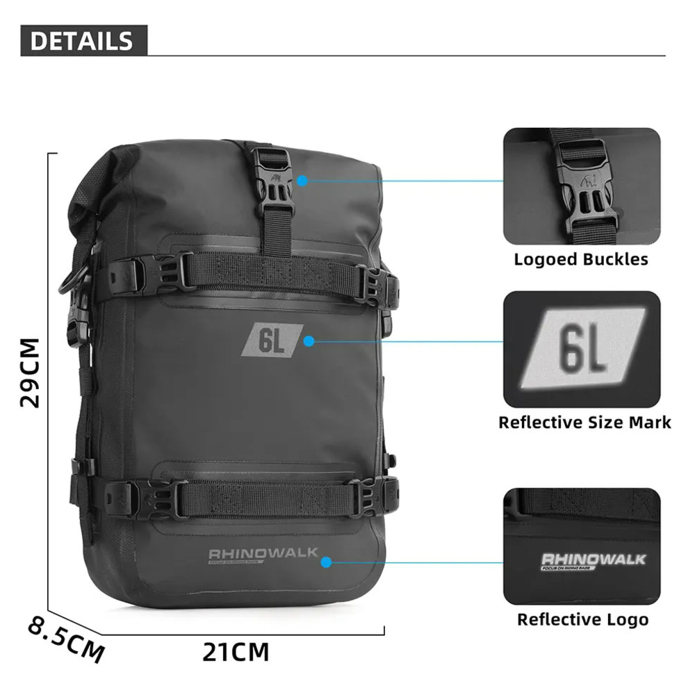 Rhinowalk 6L Crash Bar Dry Bag - đánh giá và giá Motorcycle Crash Bar Waterproof Dry Bag