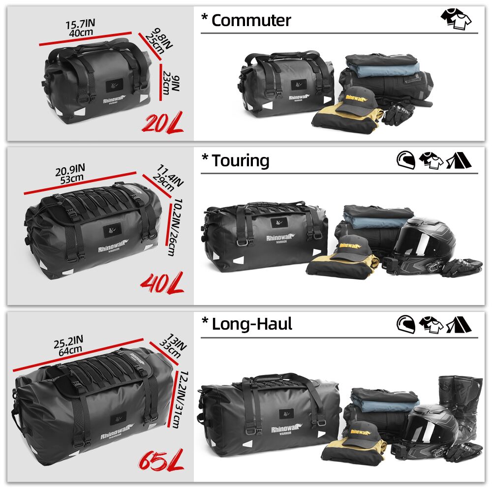 Rhinowalk Motorcycle Tail Bag  - đánh giá và giá Motorcycle Tail Bag Waterproof Roll Top