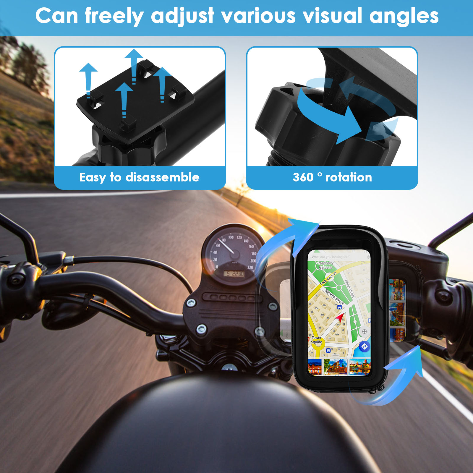 Motorcycle Bike Phone Holder B - đánh giá và giá Waterproof Motorcycle Handlebar Bag Pouch