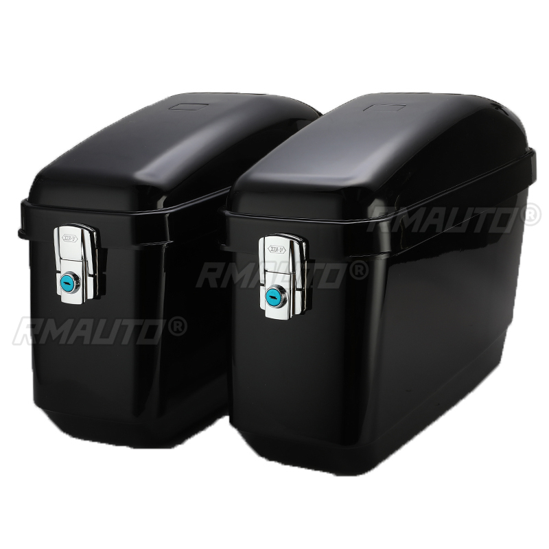 1 Pair Universal 30L Black/Whi - đánh giá và giá Motorcycle Saddlebags Hard Luggage Panniers