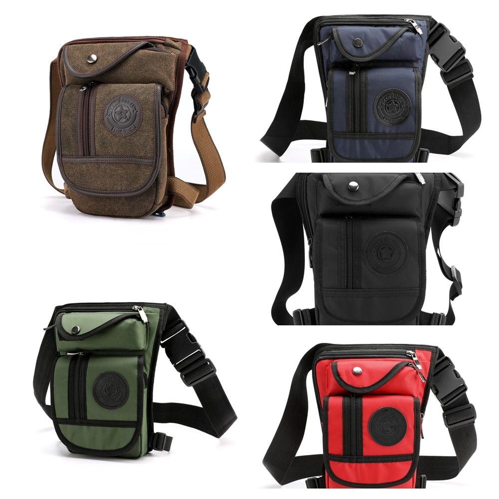 Men Canvas Waist Drop Leg Bag  - đánh giá và giá Motorcycle Leg Bag Drop Thigh Pouch