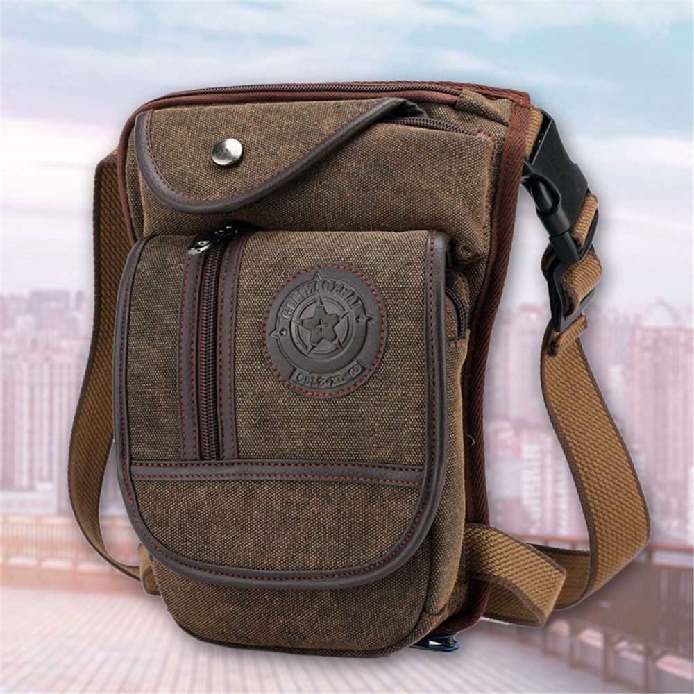 Men Canvas Waist Drop Leg Bag  - đánh giá và giá Motorcycle Leg Bag Drop Thigh Pouch