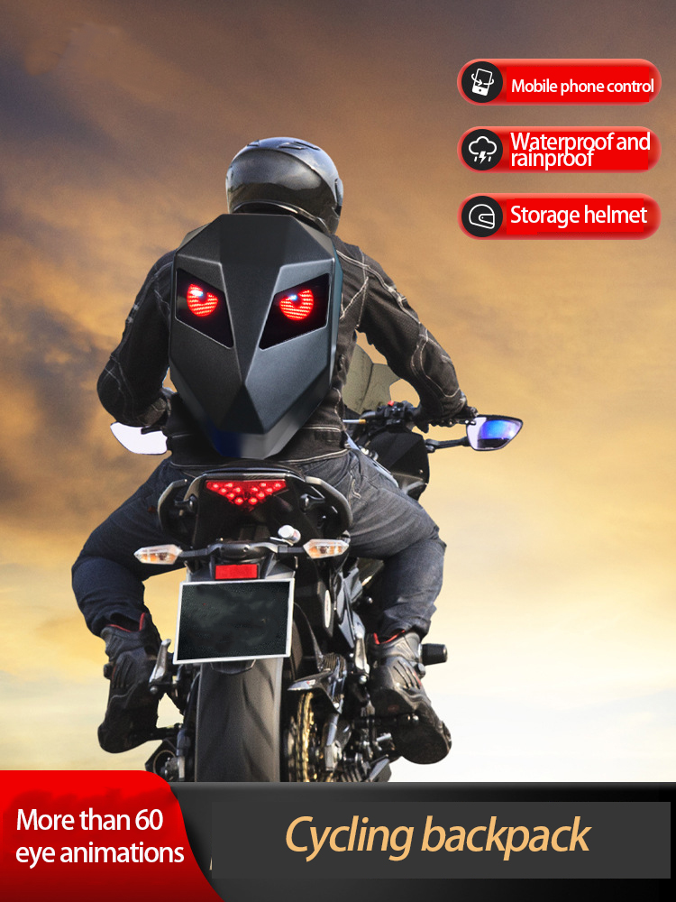 Motorcycle riding backpack, ba - đánh giá và giá Motorcycle Helmet Backpack Waterproof Led