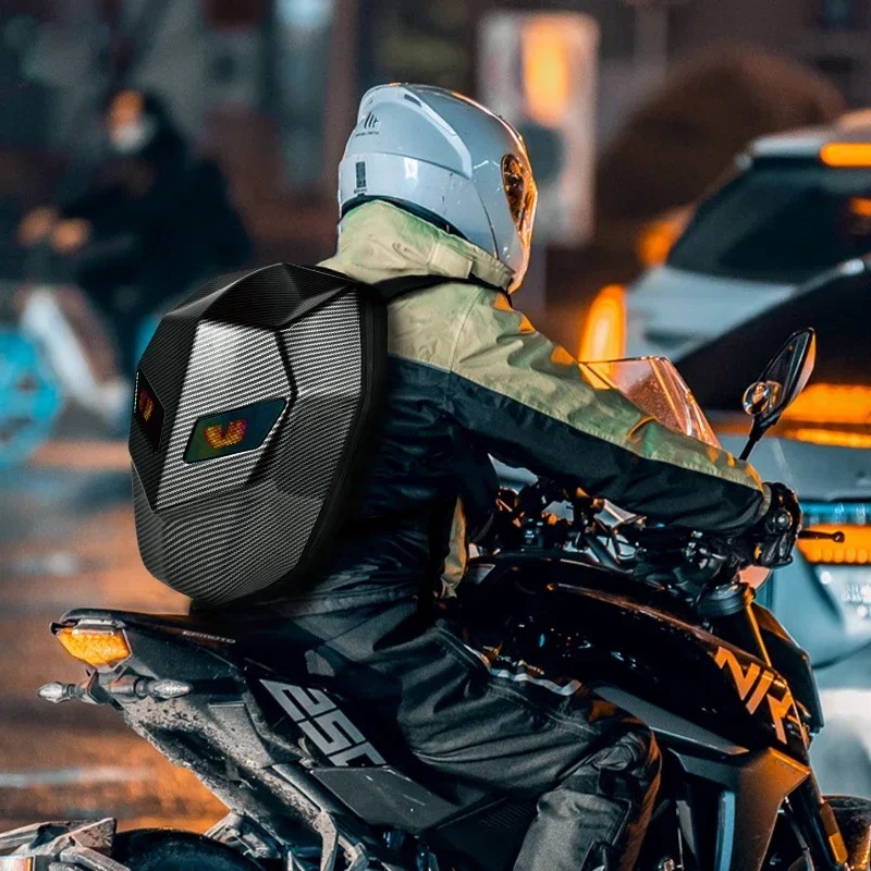 Motorcycle backpack with LED e - đánh giá và giá Motorcycle Helmet Backpack Waterproof Led