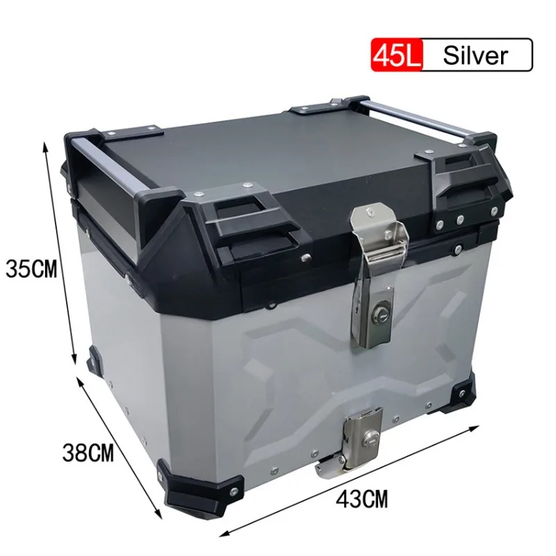 Motorcycle Rear Top Case Moto  - đánh giá và giá Aluminum Top Case Luggage Box 45L 55L