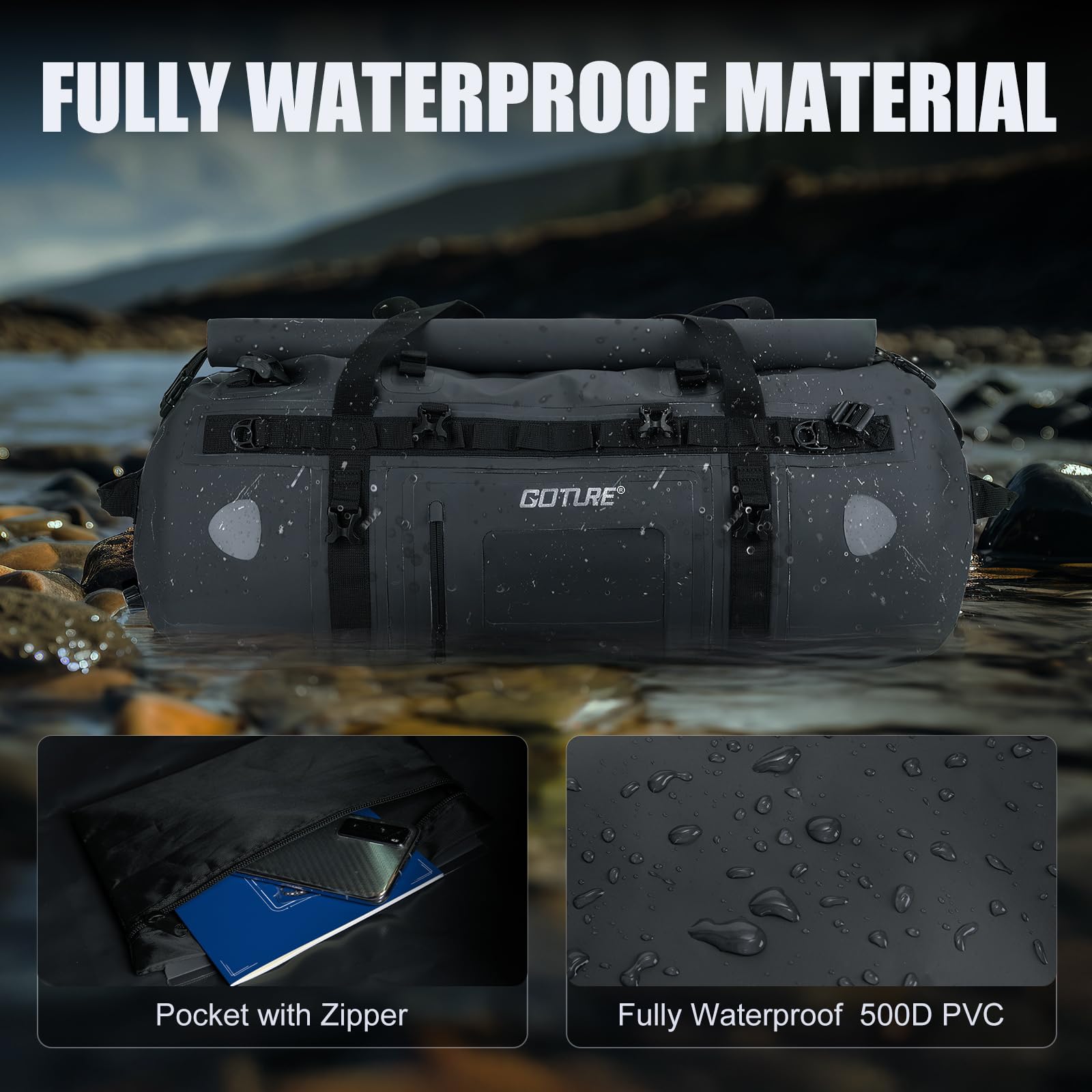 Goture Motorcycle Dry Bag Wate - đánh giá và giá Motorcycle Tail Bag Waterproof Roll Top