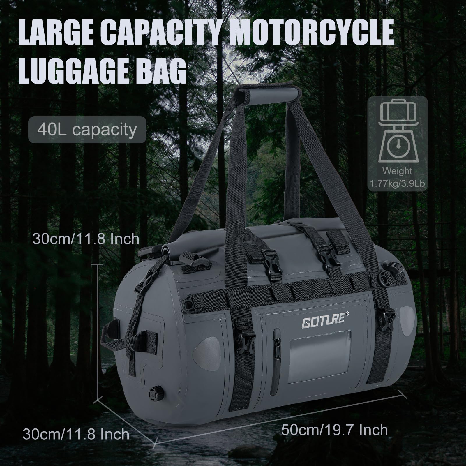 Goture Motorcycle Dry Bag Wate - đánh giá và giá Motorcycle Tail Bag Waterproof Roll Top