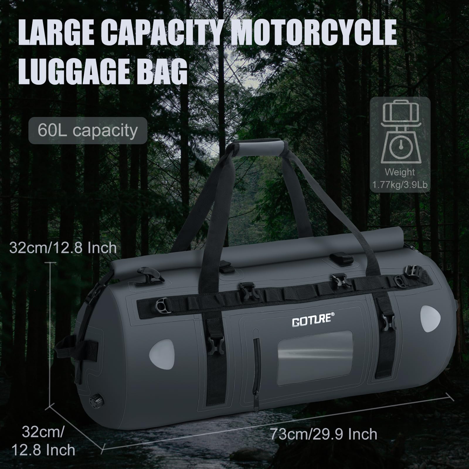 Goture Motorcycle Dry Bag Wate - đánh giá và giá Motorcycle Tail Bag Waterproof Roll Top