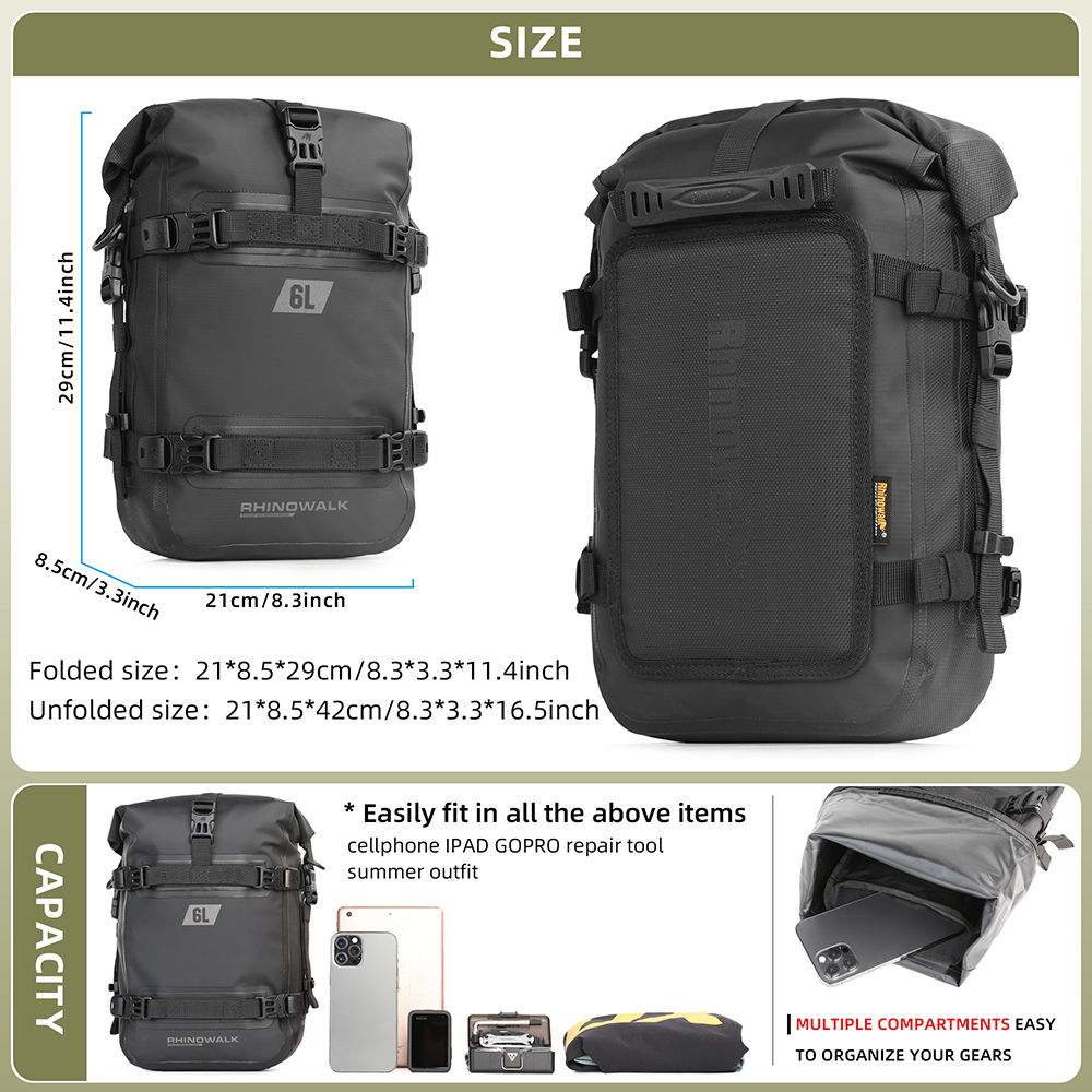 Rhinowalk 2 PCS Motorcycle Cra - đánh giá và giá Motorcycle Crash Bar Waterproof Dry Bag