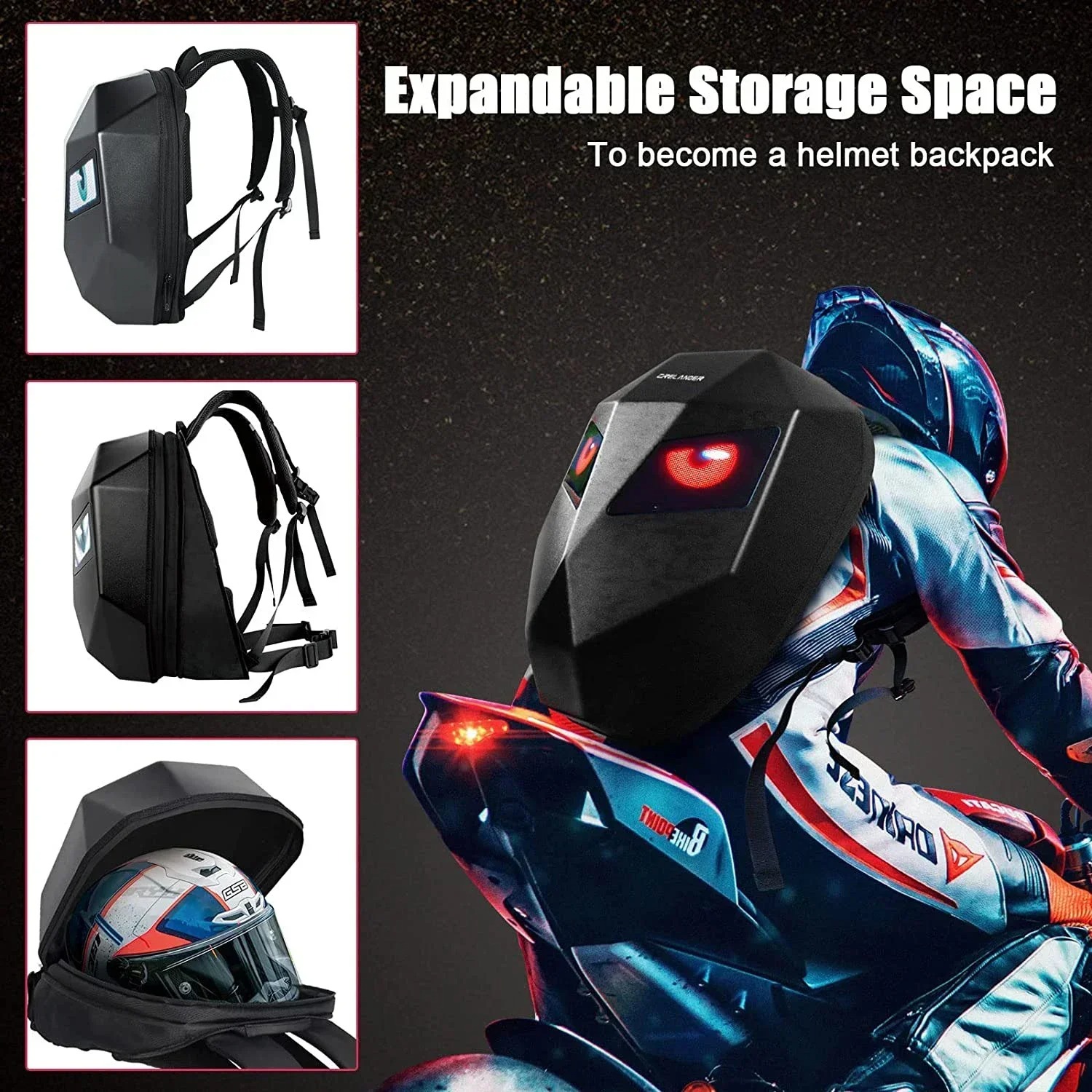 Knight Cycling LED Backpack wi - đánh giá và giá Motorcycle Helmet Backpack Waterproof Led