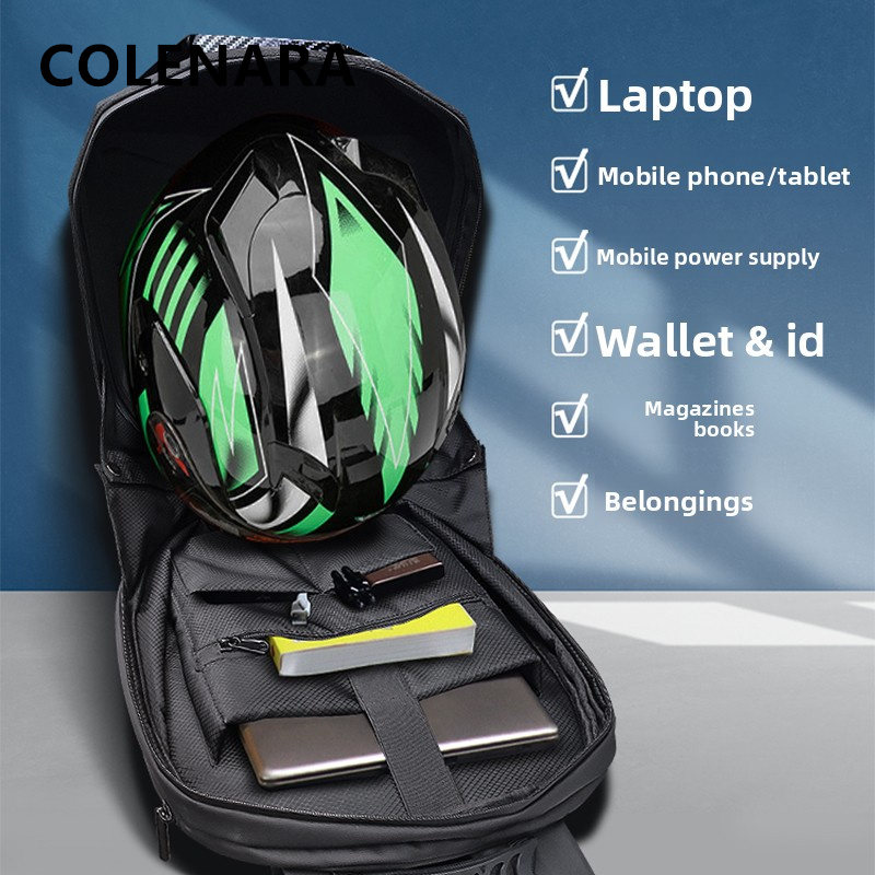 COLENARA Waterproof Backpack A - đánh giá và giá Motorcycle Helmet Backpack Waterproof Led