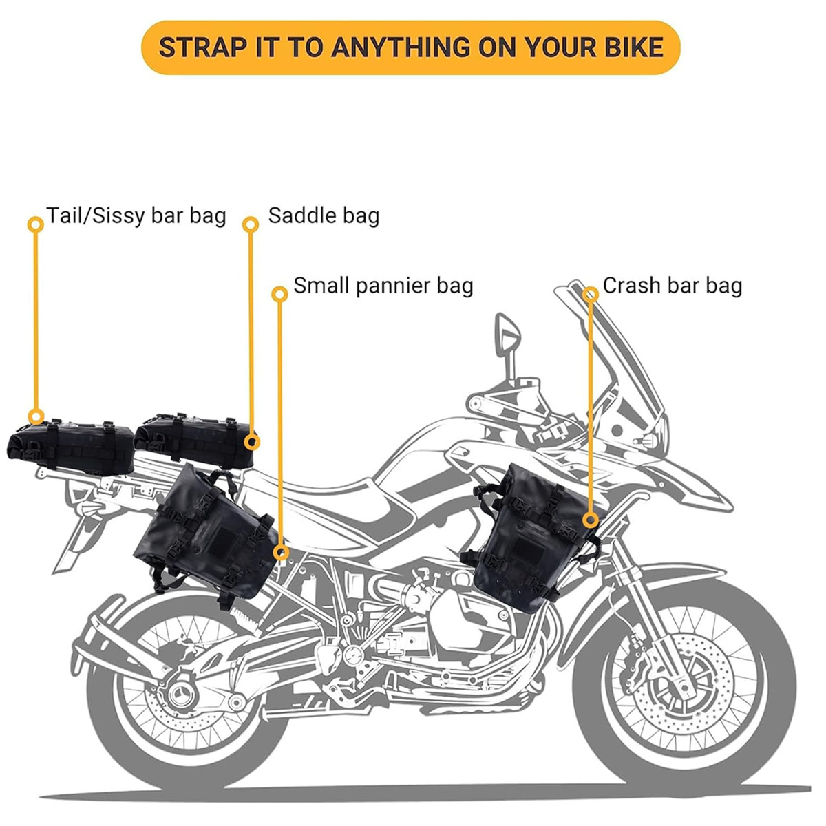 ADV Motorcycle Crash Bar Bag 8 - đánh giá và giá Motorcycle Crash Bar Waterproof Dry Bag