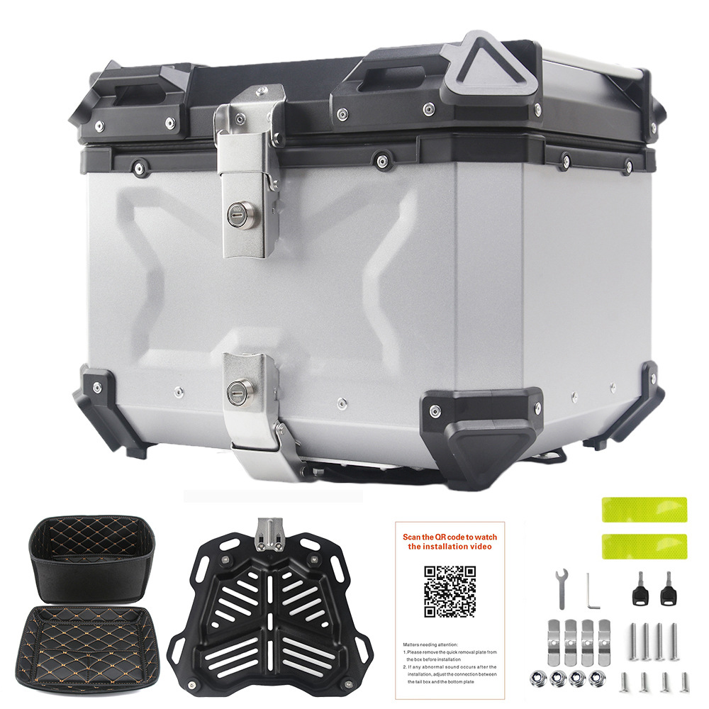 Aluminum Motorcycle Box 45L 55 - đánh giá và giá Aluminum Top Case Luggage Box 45L 55L