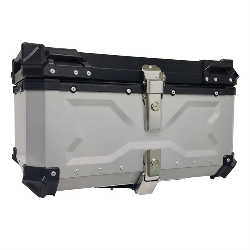 Motorcycle Rear Top Case Moto  - đánh giá và giá Aluminum Top Case Luggage Box 45L 55L
