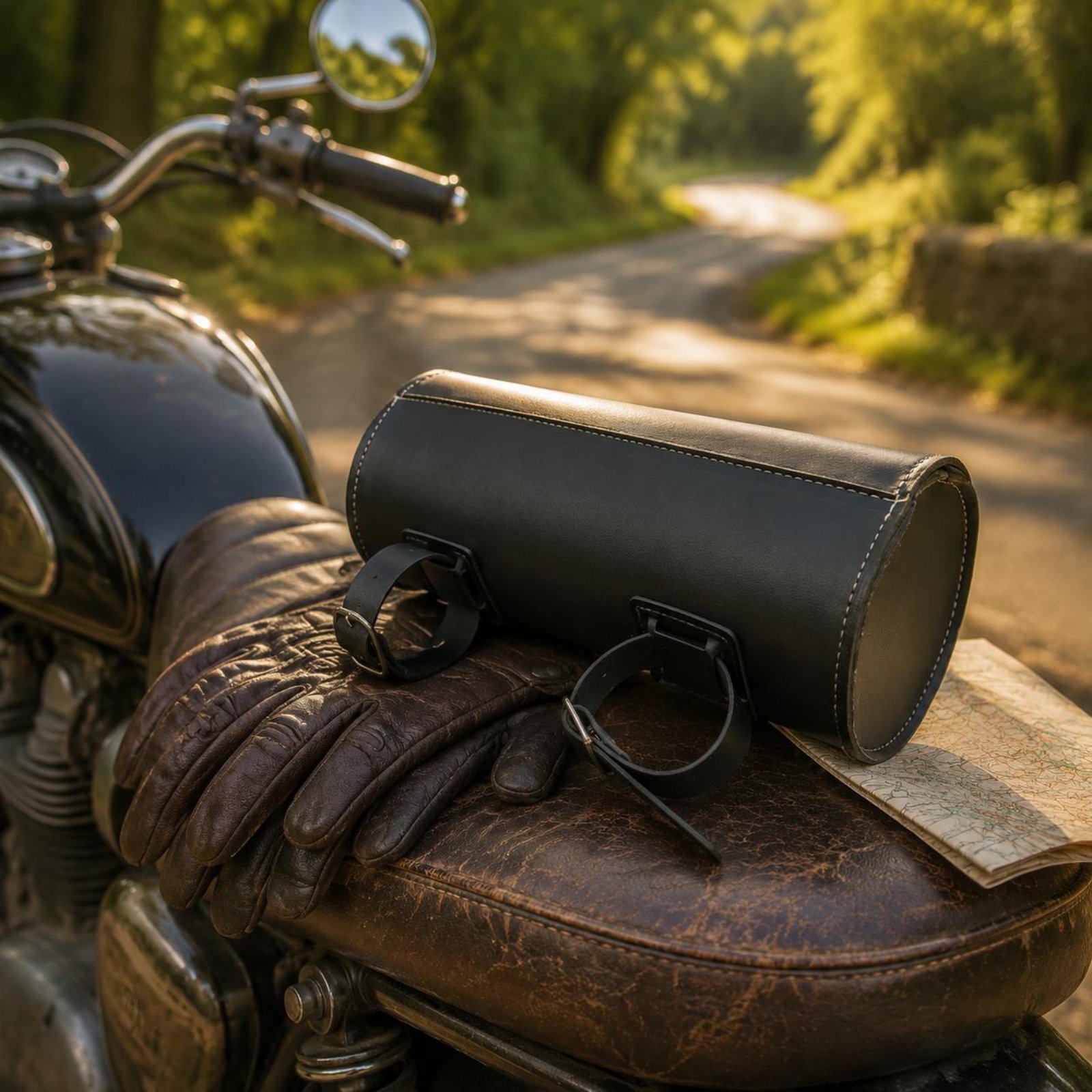 Vintage Leather Motorcycle Bag - đánh giá và giá Waterproof Motorcycle Handlebar Bag Pouch